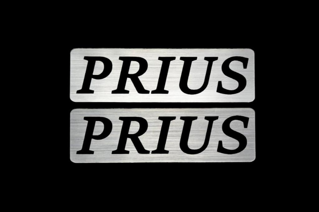 EE-500-2 Prius Silver/Black Acrylic 2-Layer Stickers, 30, 50, 60, PHV Alpha, Early and Late Models, Modellista, Set of 2