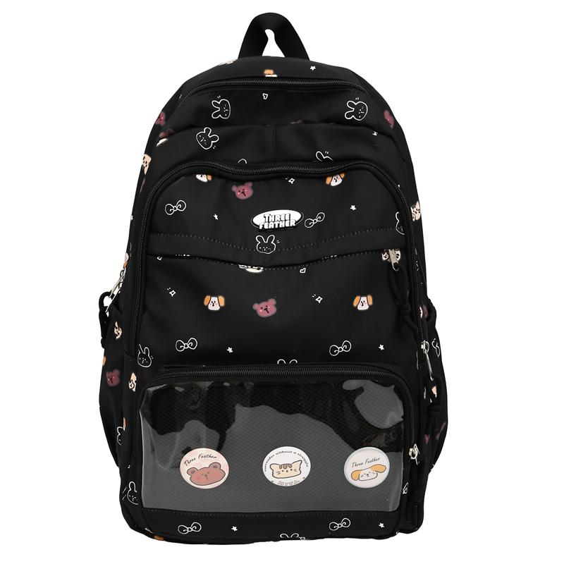 Студенческий школьный рюкзак с мультяшным принтом, легкий рюкзак большой вместимости