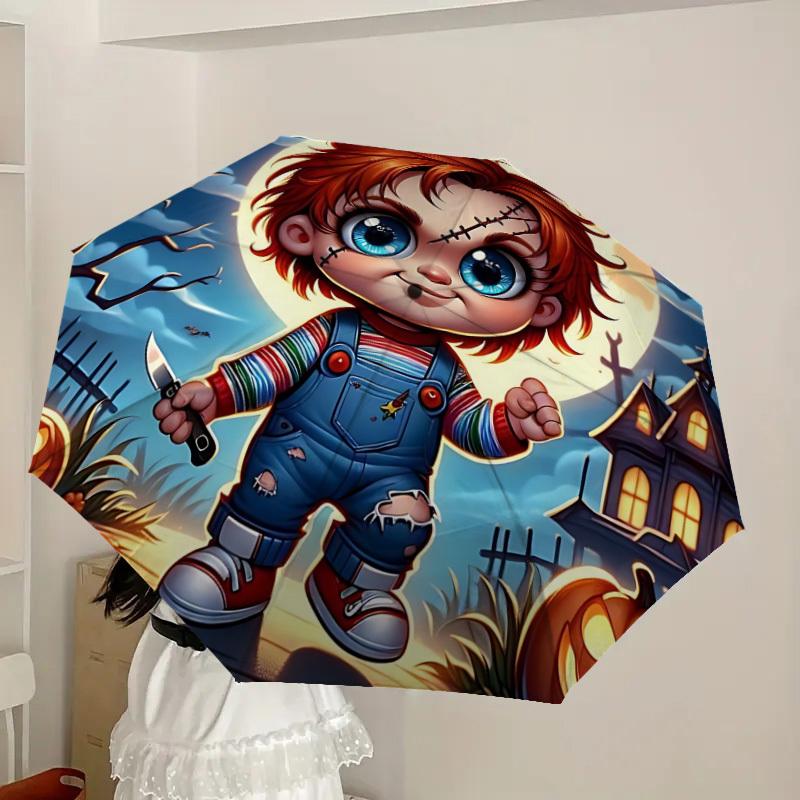 1pc Halloween Decorations Automatic Open/Close Umbrella, Lightweight Design for Everyone, Halloween & Christmas Gifts - Ideal for Daily, Formal, Party