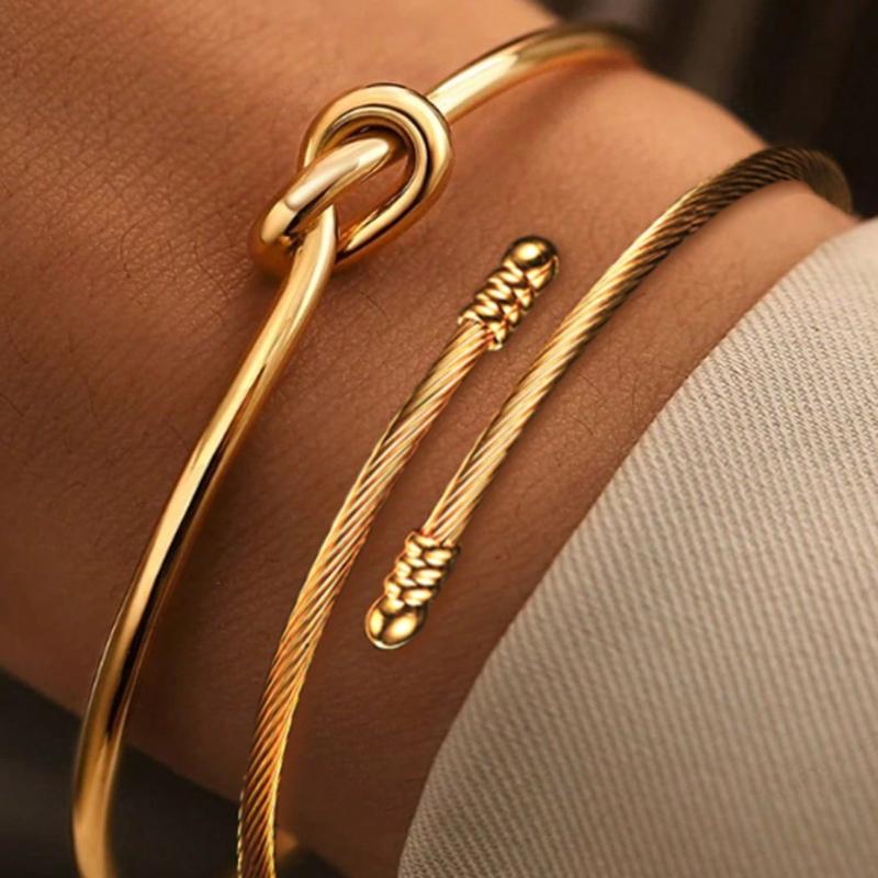 2 шт. Европейский и американский геометрический металлический браслет, Мужской и в стиле хип-хоп Модный браслет-манжета