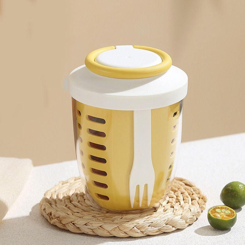 С вилкой Стакан для сока на завтрак 650 мл Бутылка для молока Многоцелевой стакан для фруктового салата Фруктовые салаты