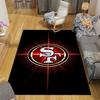 San Francisco 49ers Flannel Pattern Square Carpet,Area Rug,Carpet Rug for Living Room Bedroom Sofa Playroom Decor,Non-slip Floor Mat