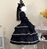 Lolita JSK Ruffle Dress Cosplay Jumper Skirt [Lady Lazy] (Black)