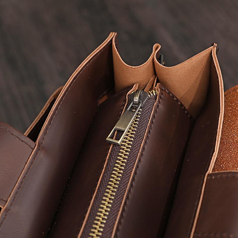 Кожаная сумка через плечо с дизайном портфеля для деловых поездок и использования с компьютером
