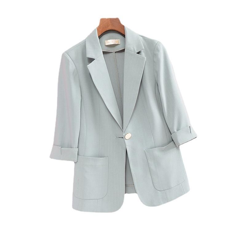 Новый стиль, маленький блейзер, женский тонкий топ, костюм, блейзер с короткими рукавами, лето