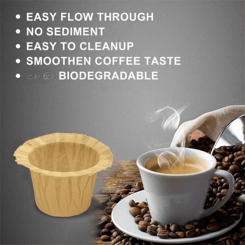 50/100 Pcs Natural Disposable Coffee Paper Filters K Cup Paper Filters  for Most Reusable K Cup Pods