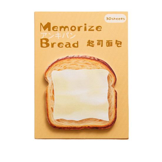 Наклейки для заметок в форме хлеба, 30 листов, дизайн буханки, бумага премиум-класса, клейкие заметки, гладкая поверхность