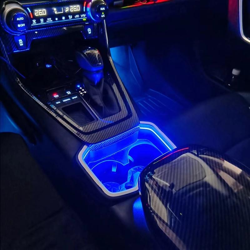 LED Cup Holder Atmosphere Light For Toyota RAV4 XA50 -2024 Interior Decorative Lamp Blue light