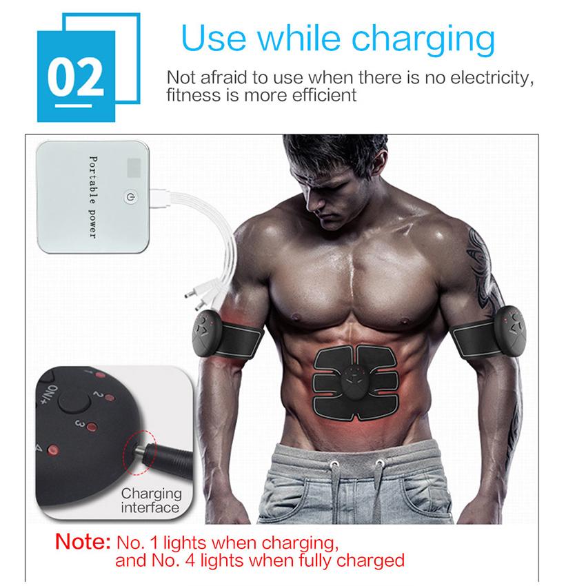 Тренажер для брюшного пресса, электрический стимулятор мышц, EMS, фитнес, зарядка через USB