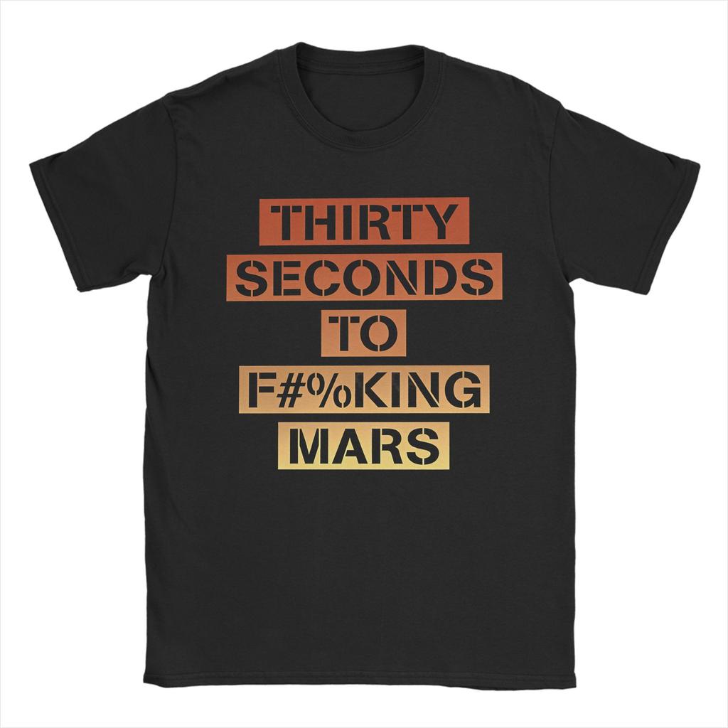 Retro THIRTY SECONDS TO MARS Rock Music Band TShirt For Unisex Unisex Round Neck Short Sleeve Tops Cotton Summer Clothing