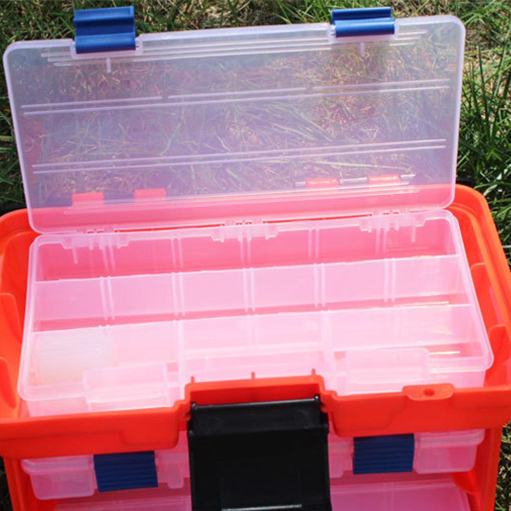 Портативный ящик для инструментов с фиксирующим зажимом для хранения инструментов и мелких деталей, ящик для рыболовных снастей, 4 слоя, рыболовный ящик, портативный