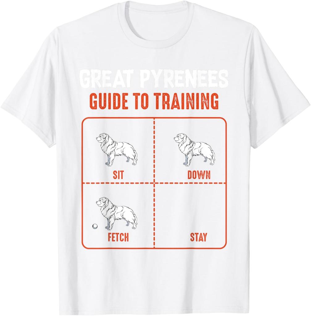 Great Pyrenees Guide To Training Funny Dog Lover Graphic Tee Casual Short Sleeve TShirt For Unisex Women
