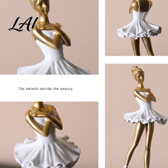 Ballet Figurine Decoration Dancer Figurine Ballerina Statue with Stable Round Base Resin Counterweighted Base Figurines Elegant Desktop Art