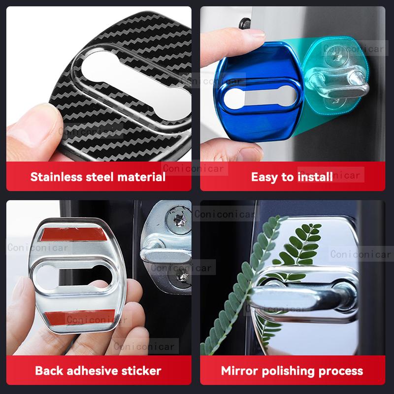 Auto Car Door Lock Protect Cover Emblems Case Stainless Steel Decoration For HYUNDAI IONIQ 6  Protection Accessories