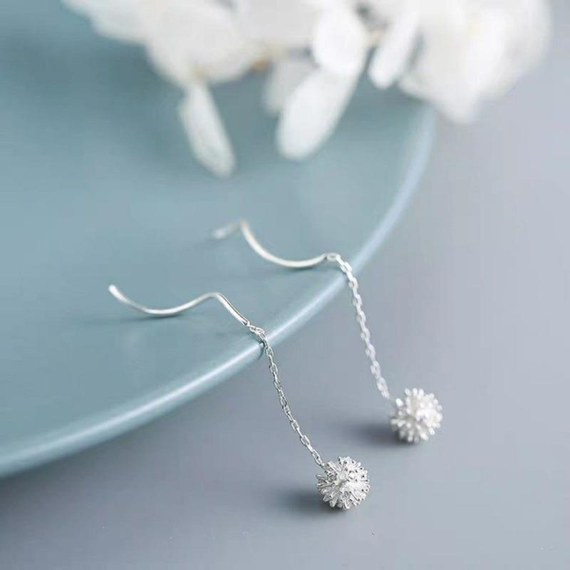 Новый! Женские длинные серебряные серьги с кисточками в корейском стиле, простые универсальные стильные серьги, ювелирные аксессуары