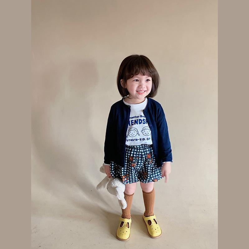 Детский весенне-осенний повседневный пуловер с длинными рукавами и круглым вырезом с принтом в картонной упаковке, футболка, топы для девочек