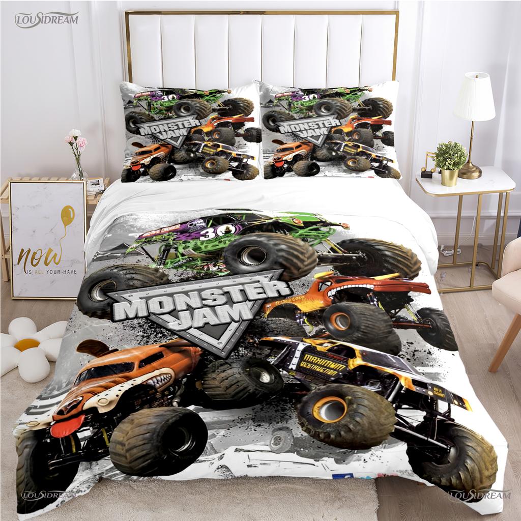 Monster Jam Truck Casal All Season Duvet Cover Comforter Bedding Set Soft Quilt Cover and Pillowcases Single/Double/Queen/King