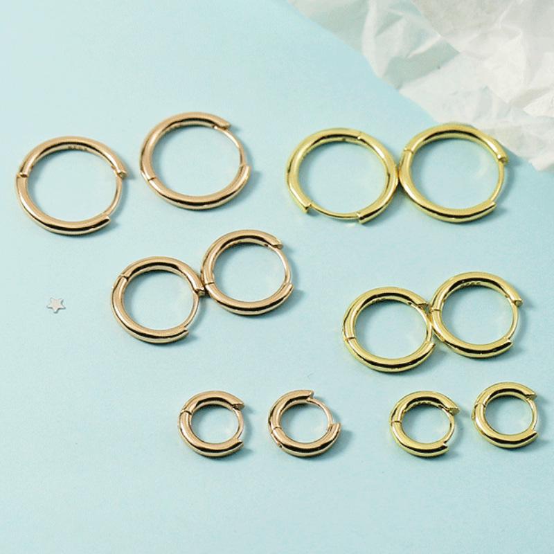 Minimalist Gold Circle Ear Hoops and Cuffs In European and American Style