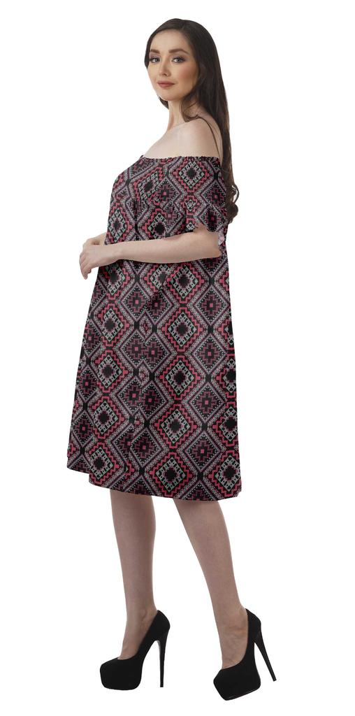 Moomaya Printed Poly Crepe Tunic Plus Size Womens Dresses Sleeveless Ladies