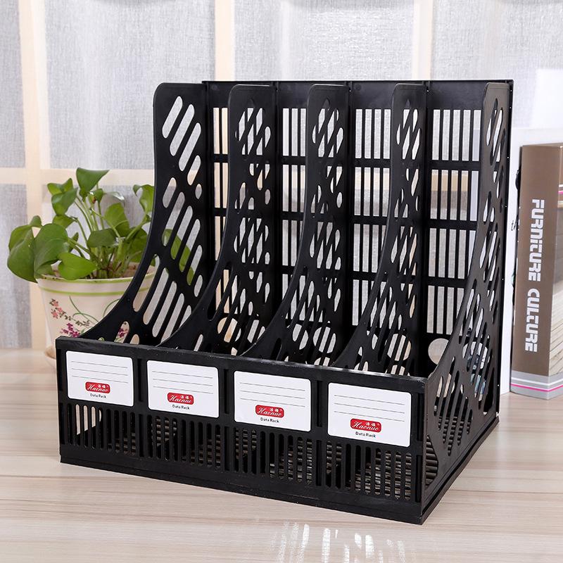 Four-Tier Plastic File Holder & Desktop Storage Organizer.