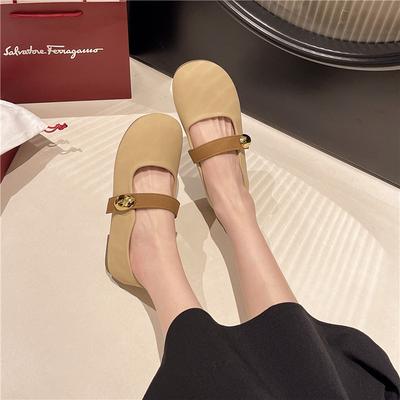 Туфли Мэри Джейн в стиле феи с пряжкой, одинарные туфли женские 2025 весна новинка корейская версия мягкая подошва плоская подошва неглубокий вырез туфли Дуду женские