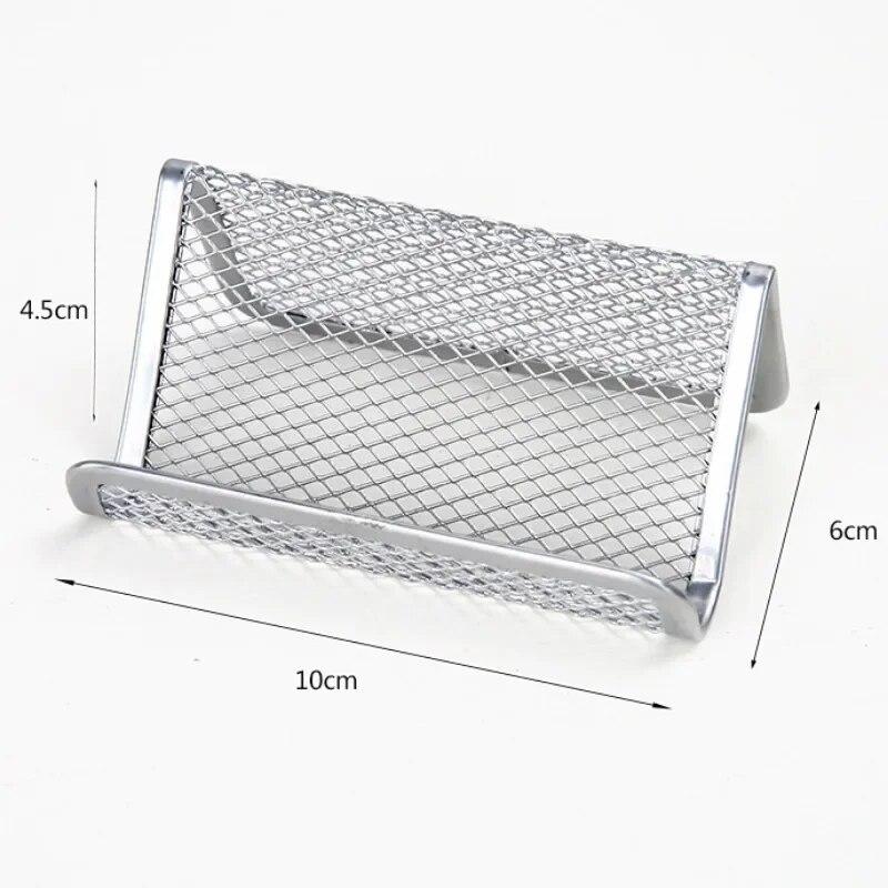 1pc Black Metal Mesh Business Card Cellphone Holder for Office Desk Visit Name Card Display Holder Stand Stock Organizer