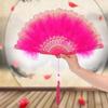 Accessories Handmade with Pendant Dance Hand Fan Party Decor Feather Folding Fan Wedding Gift