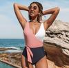 One-piece swimsuit, tri-color, one-piece swimsuit, women's slimming shaping suit, m