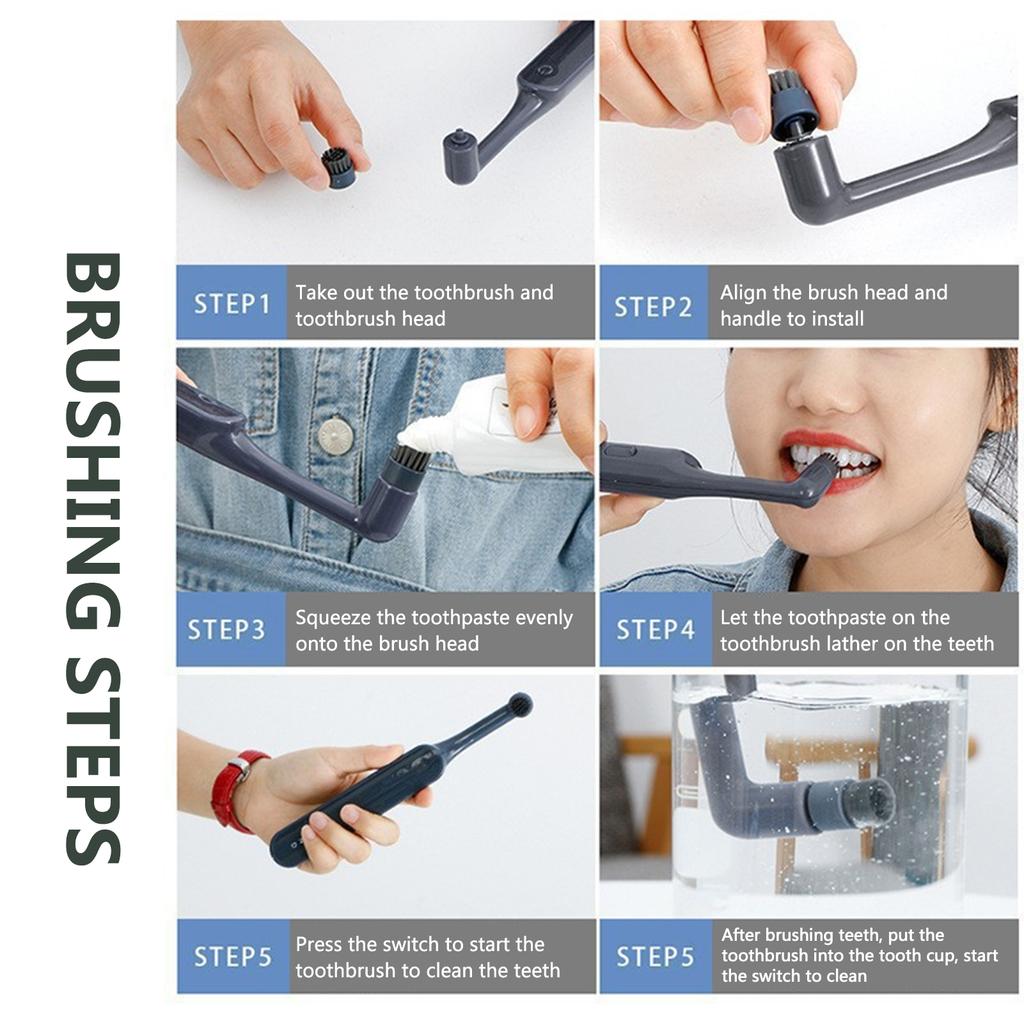 Electric Rechargeable Rotating Toothbrush Intelligent Timing Two-speed Cleaning IPX7 Waterproof