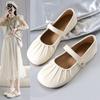 Retro Mary Jane Shoes Women's Autumn Shallow Mouth Soft Sole Small Leather Shoes Flat Bottom with Skirt Single Shoes Women