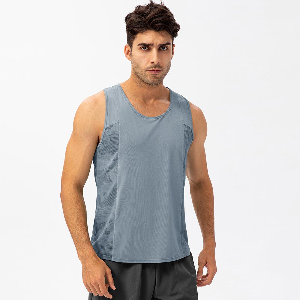 Men's Fitness Tank Tops Fitness Sleeveless Shirt Male Breathable Sports Undershirt Running Camping Gyms Bicycling Vest 6 Colors