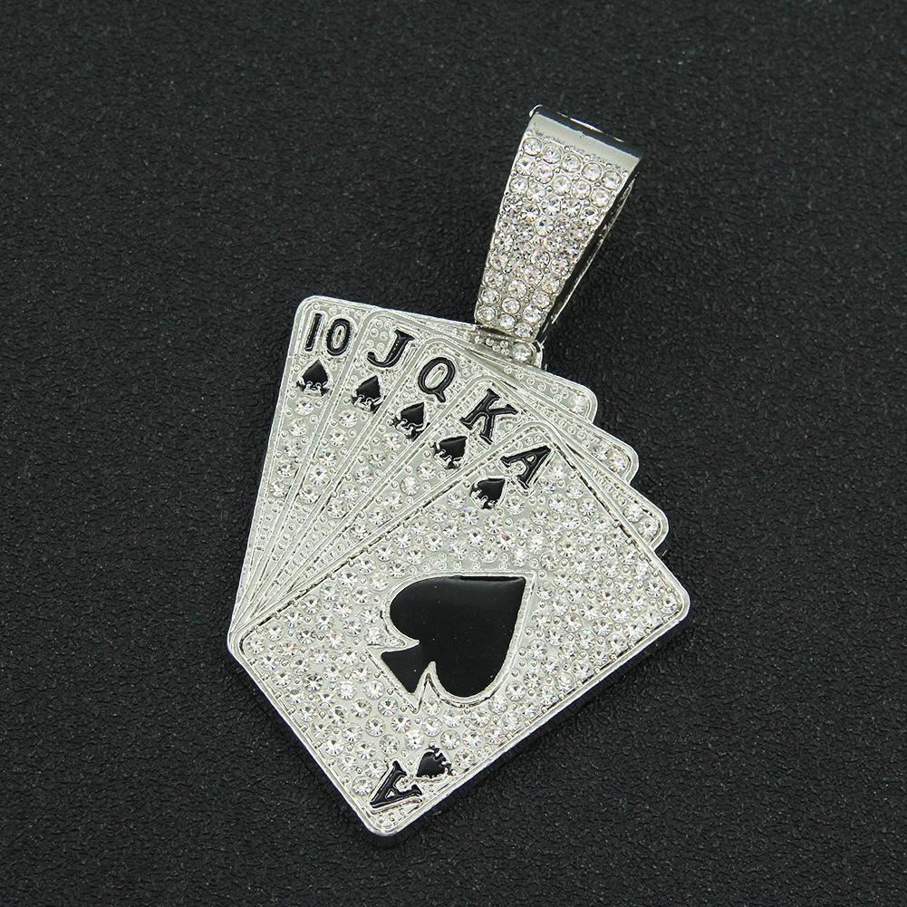 Индивидуальное ожерелье с подвеской Diamond Poker — в стиле хип-хоп-панк