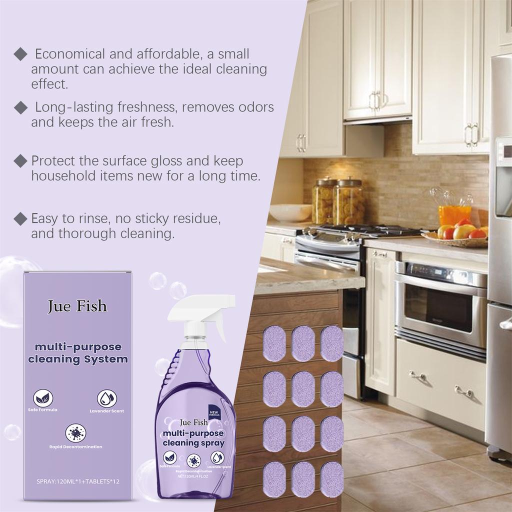 Кухонное средство для удаления сильных масляных загрязнений с концентрированными чистящими таблетками для кухонного жира, ванной комнаты, туалетов