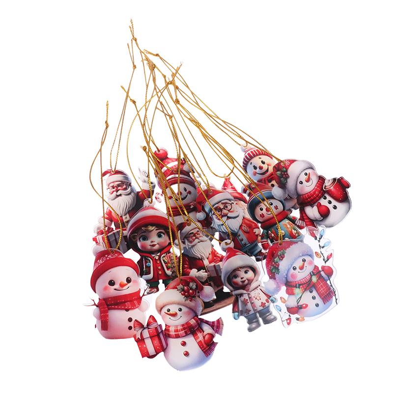 1 шт. 2D акриловый мультяшный рождественский снеговик для дома, сада, рождественской елки, праздничные украшения, принадлежности для рождественского украшения