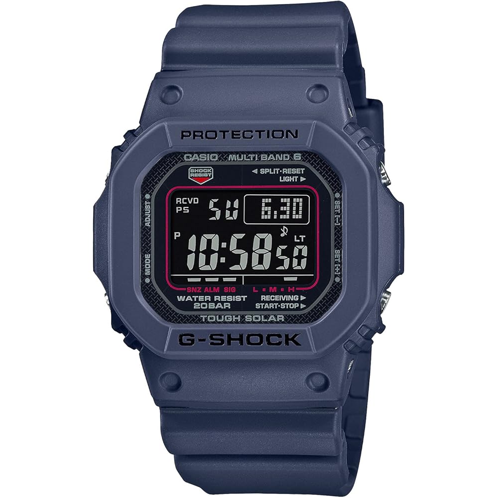 Мужские часы Casio G-Shock GW-M5610U-2JF с солнечной батареей и радиосинхронизацией, синие, со светодиодной подсветкой Super Illuminator