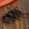 High Quality Punk Hip Hop Infinity Loop Handmade Woven Rope 4pcs Faux Leather Pendant Men's Bracelet Bracelet