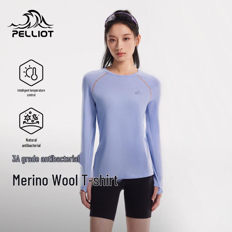 PELLIOT Женская футболка с длинным рукавом из мериносовой шерсти серии P