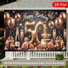 2D flat surface a single piece of 50th birthday background fabric multi-purpose for festivals and outdoor events