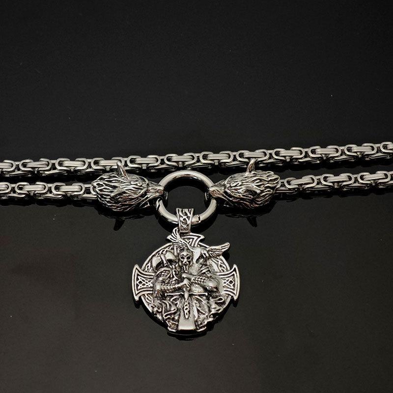 Норвежский Викинг Винтаж Ворон Один Томагавк Голова Волка Ожерелье Мужская Цепочка из Нержавеющей Стали Ювелирные Изделия в Норвежском Стиле