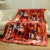The pattern features "Love" and "Peace" text in various styles and colors. for all seasons blanket lunch break throw gift