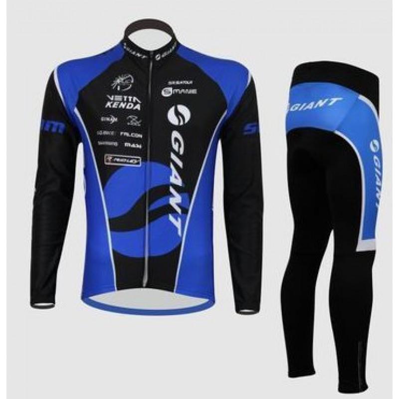 Winter Thermal Fleece Cycling Set Long Sleeve Jersey Pants Road Mountain Bike