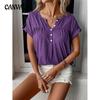 Летняя женская футболка с v-образным вырезом, свободный однотонный топ с короткими рукавами