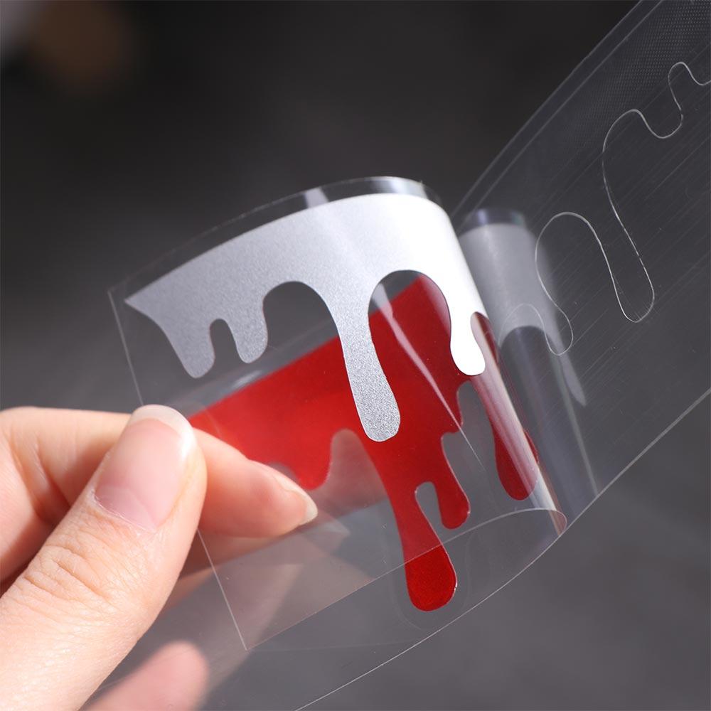 PET Red Blood Car Headlight Sticker Halloween Dripping Blood Vinyl Decal Window Trunk Bumper