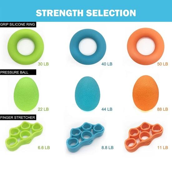 6/9 шт., силиконовая ручка, силовой тренажер, кольцо, яйцо, мяч, носилки для пальцев, противоскользящие, круг для тренировки пальцев предплечья, портативная тренировка для реабилитации рук