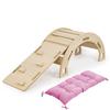 Montessori Rocker for Children OAK + Slide with Climbing Wall 2 In 1 + Pink Pillow