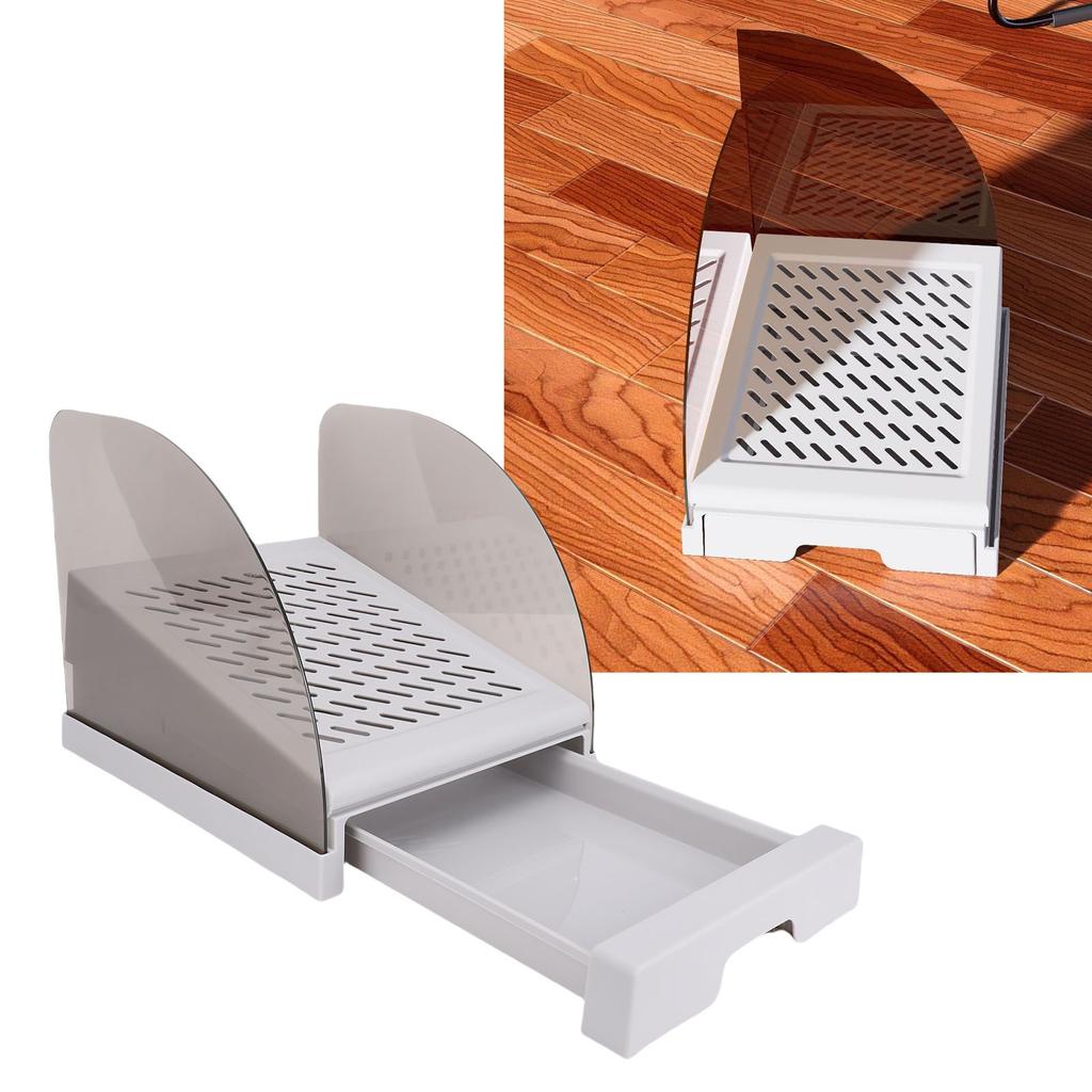 Cat Litter Ramp with Drawer Baffles Height Elevated Litter Box Step Stool Anti Tracking Easy To Clean