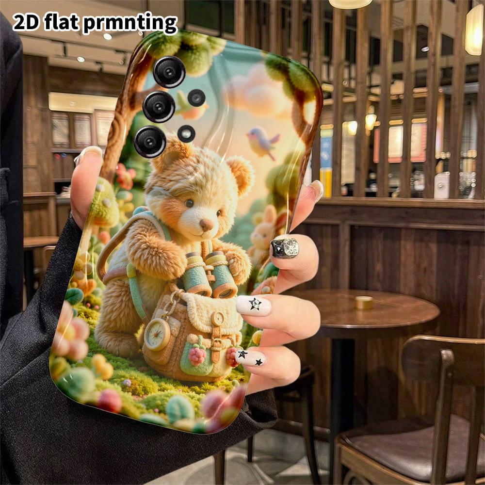 Phone Case: 2D flat, suitable for Samsung Galaxy A34 A35 M05 M06 S20 S22 S21 FE Plus 5G protective case, adventure little bear, perfect Christmas and