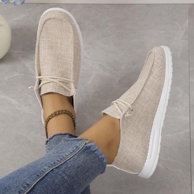 NewPatternRound Летняя обувь с круглым носком Женская повседневная женская обувь с открытым носком Платье на плоской подошве Женская базовая однотонная ткань для отдыха из парусины