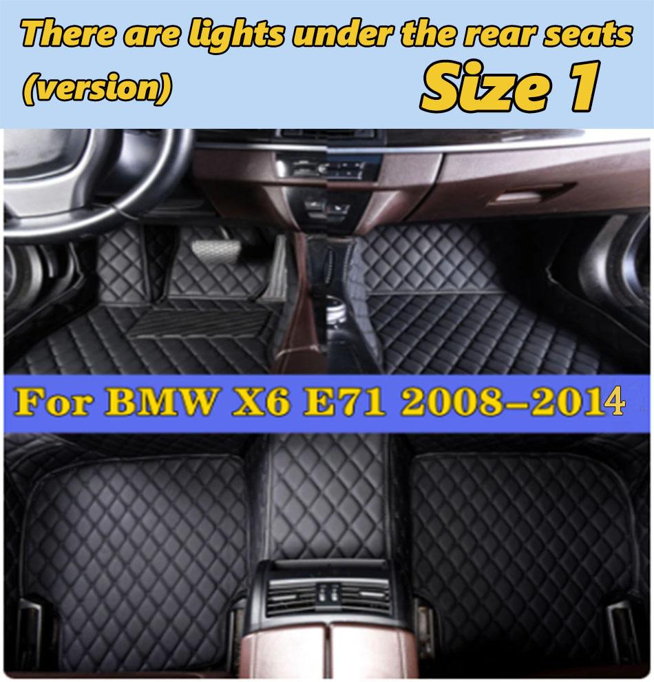 Car Foot Pads For BMW X6 E71 2008-2014 Car Interior Accessories Protective Pad Custom Auto Floor Mats Automobile Carpet Cover