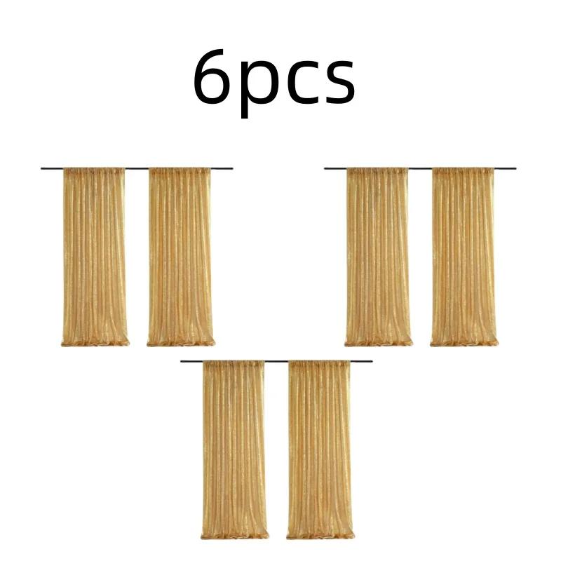 Золотистые/Серебристые Шторки-Фон из Пайеток, 2 Панели - Шторки из Пайеток 2 фута x 8 футов для Вечеринки Свадьбы Фон с Пайетками Сценические Украшения